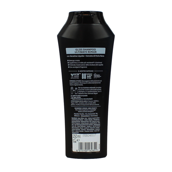 GLISS SHAMPOO ULTIMATE REPAIR RIPARATORE CAPELLI DANNEGGIATI E SECCHI 250 ML  