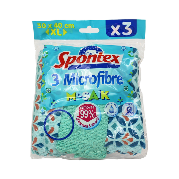 SPONTEX MICROFIBRE 3 PANNI MOSAIK 36x38 CM