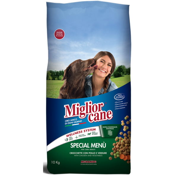 MIGLIOR CANE SPECIAL MENU' CROCCHETTE CON POLLO E VERDURE SACCO 10 KG