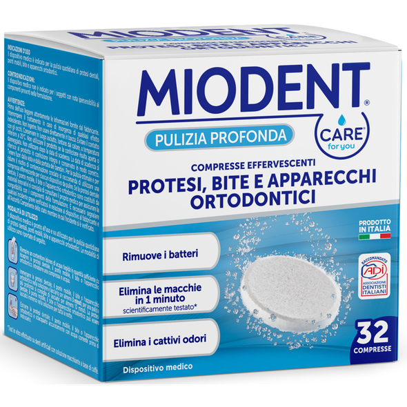 MIODENT 32 COMPRESSE EFFERVESCENTI PER PROTESI DENTALI  CAR FOR YOU