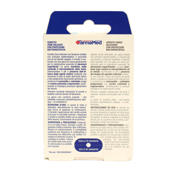 FARMAMED CEROTTO ZONE DELICATE CON BATTERIOSTATICO 12 PZ FORMATO MEDIUM E LARGE  