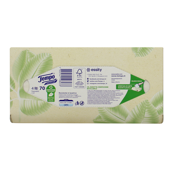 TEMPO FAZZOLETTI NATURAL&SOFT BOX 70 PZ VELINE