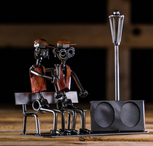 Bench With Picture Man & Man