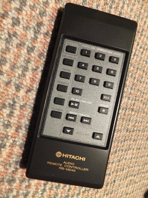 Hitachi RB-MD40 RBMD40 Stereo Tuner Amplifier Cassette Deck CD Remote Control 2589411 HRD-MD40