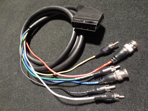 Scart (Euro) to BNC RCA Input/Output Cable