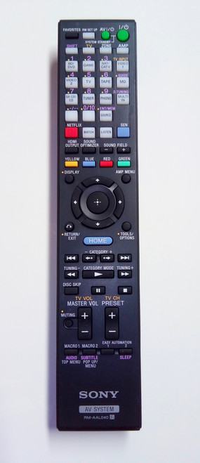 Sony A/V AV Receiver Remote Control RM-AAL040 for STR-DG820 STR-DA5400ES STR-DN1040 STR-DN840 etc. etc.