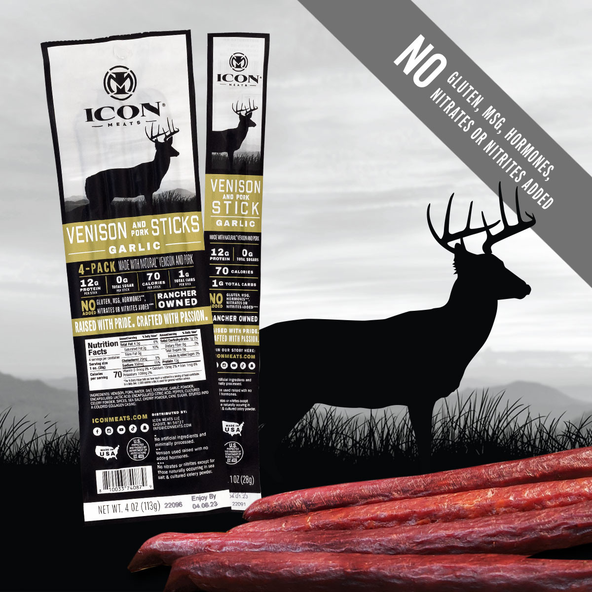 Deer Venison Sticks - ICON Meats