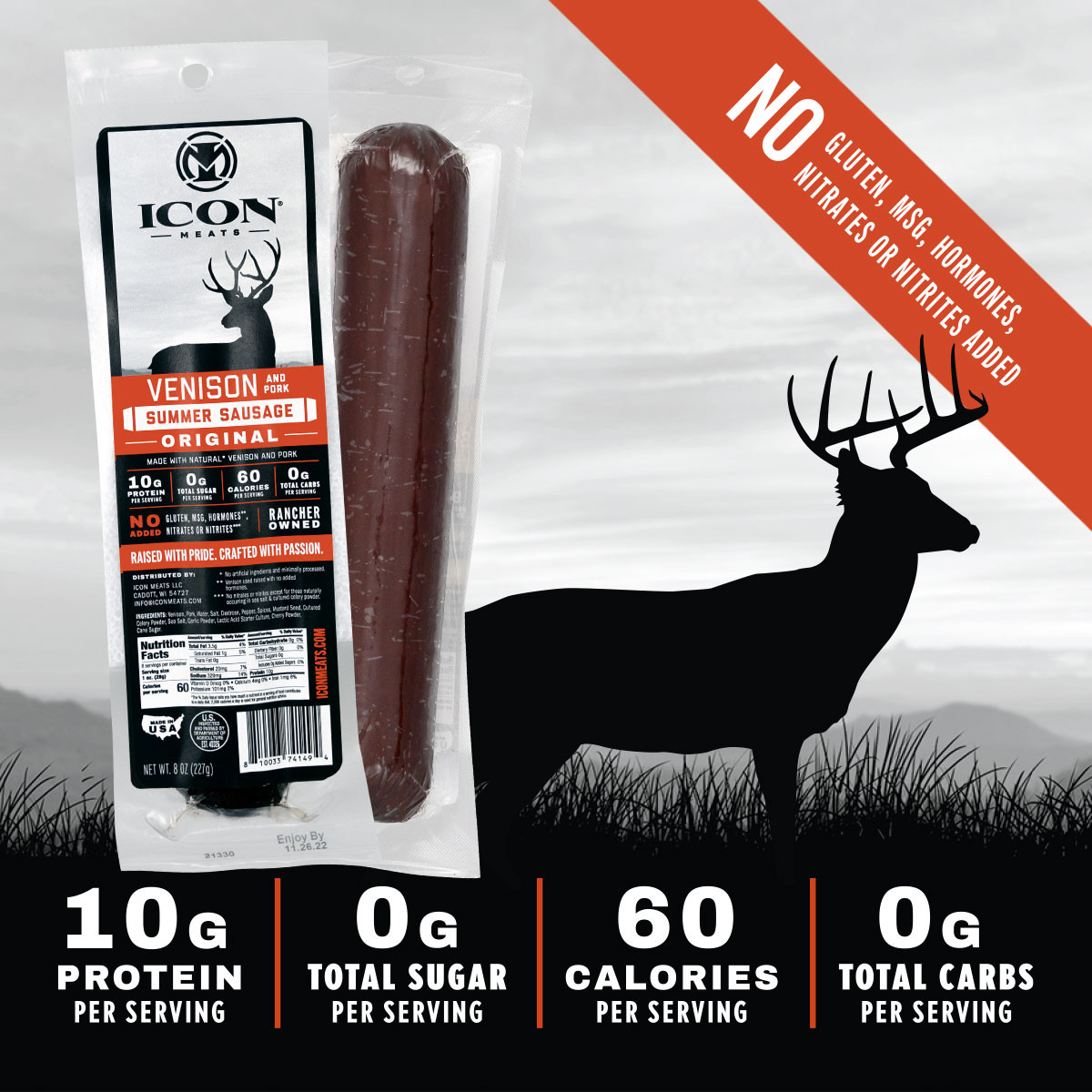 Venison Summer Sausage A 100 Natural, Healthy & Delicious Snack