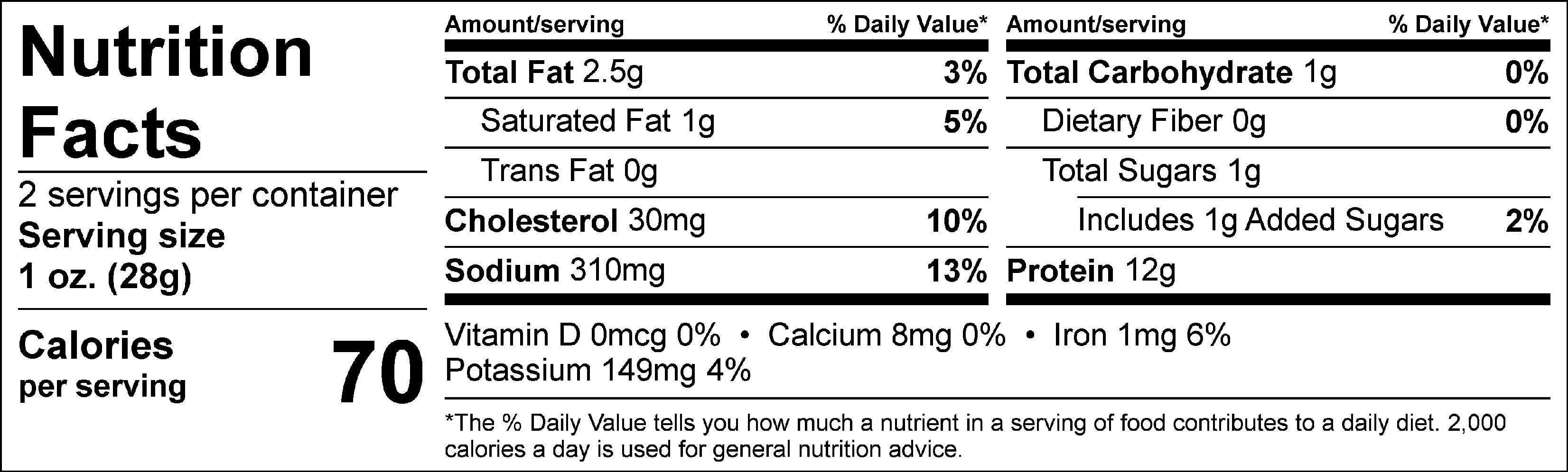 Bison and Beef Original Jerky Steak Strip nutritional info. 