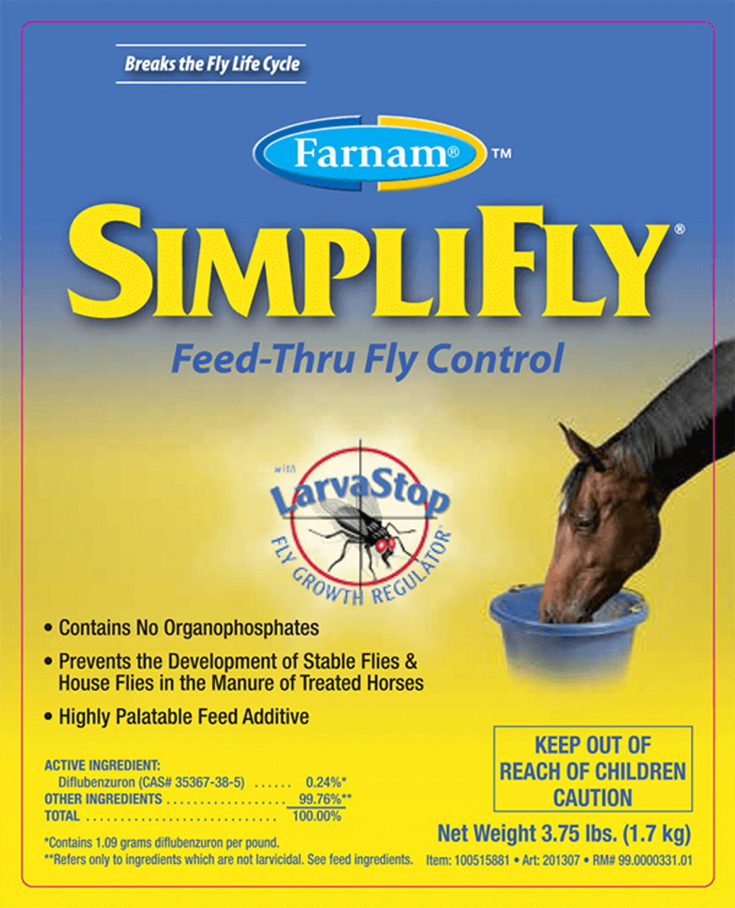 Farnam SimpliFly Feed-Thru Fly Control for Horses， Breaks and Pr 激安アウトレット  買取