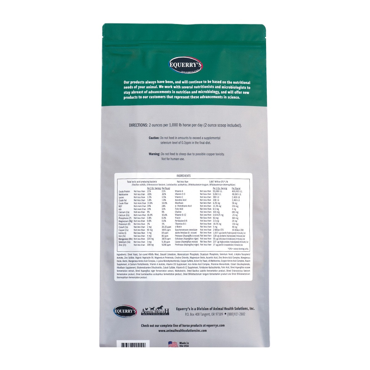 Equerry's Plus Meal Probiotic & Digestive Enzymes for Horses