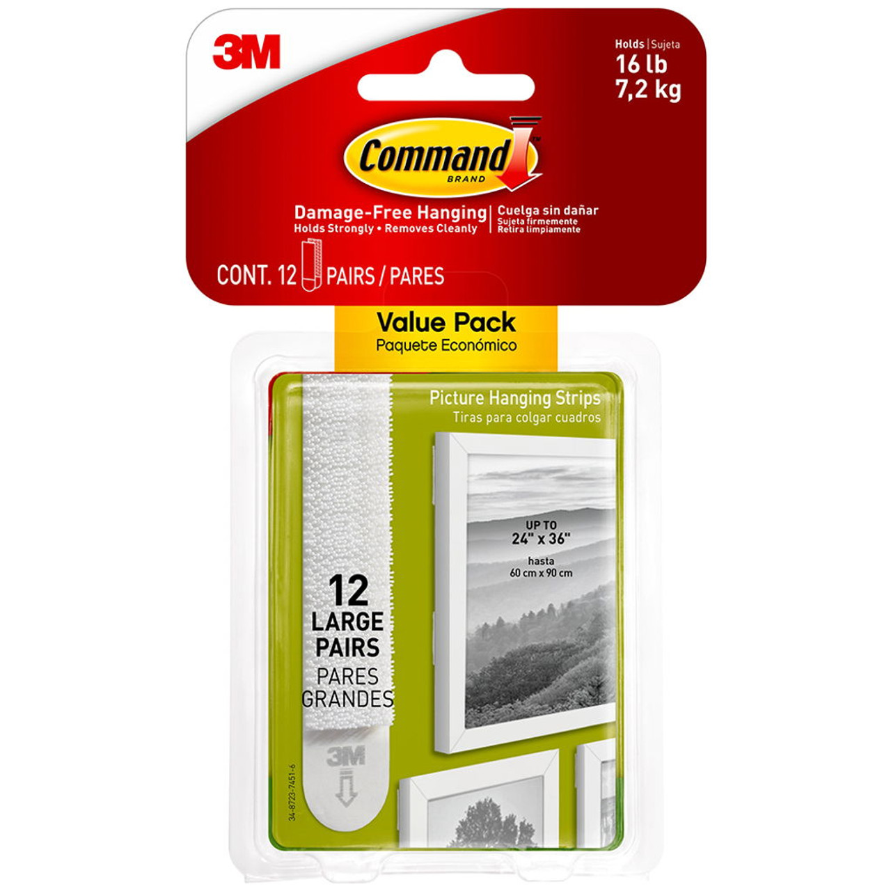 Command Hanging Strips, Picture, Large - 4 pairs