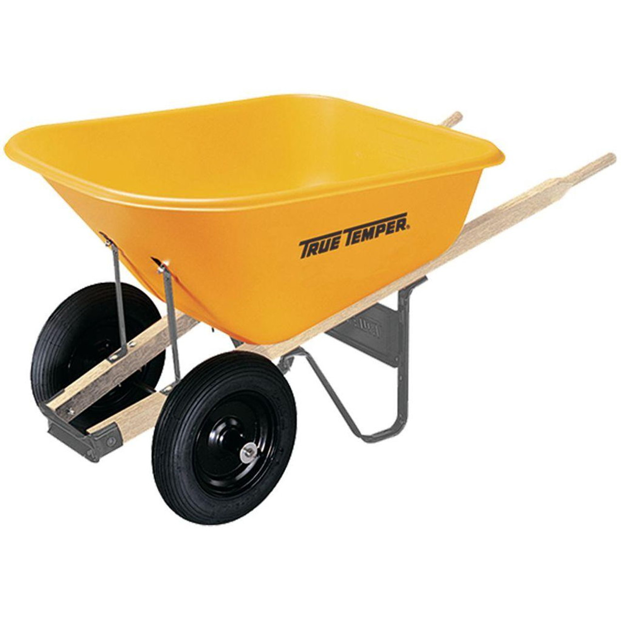 True Temper 8 cu. ft. Poly Wheelbarrow with Dual Wheels