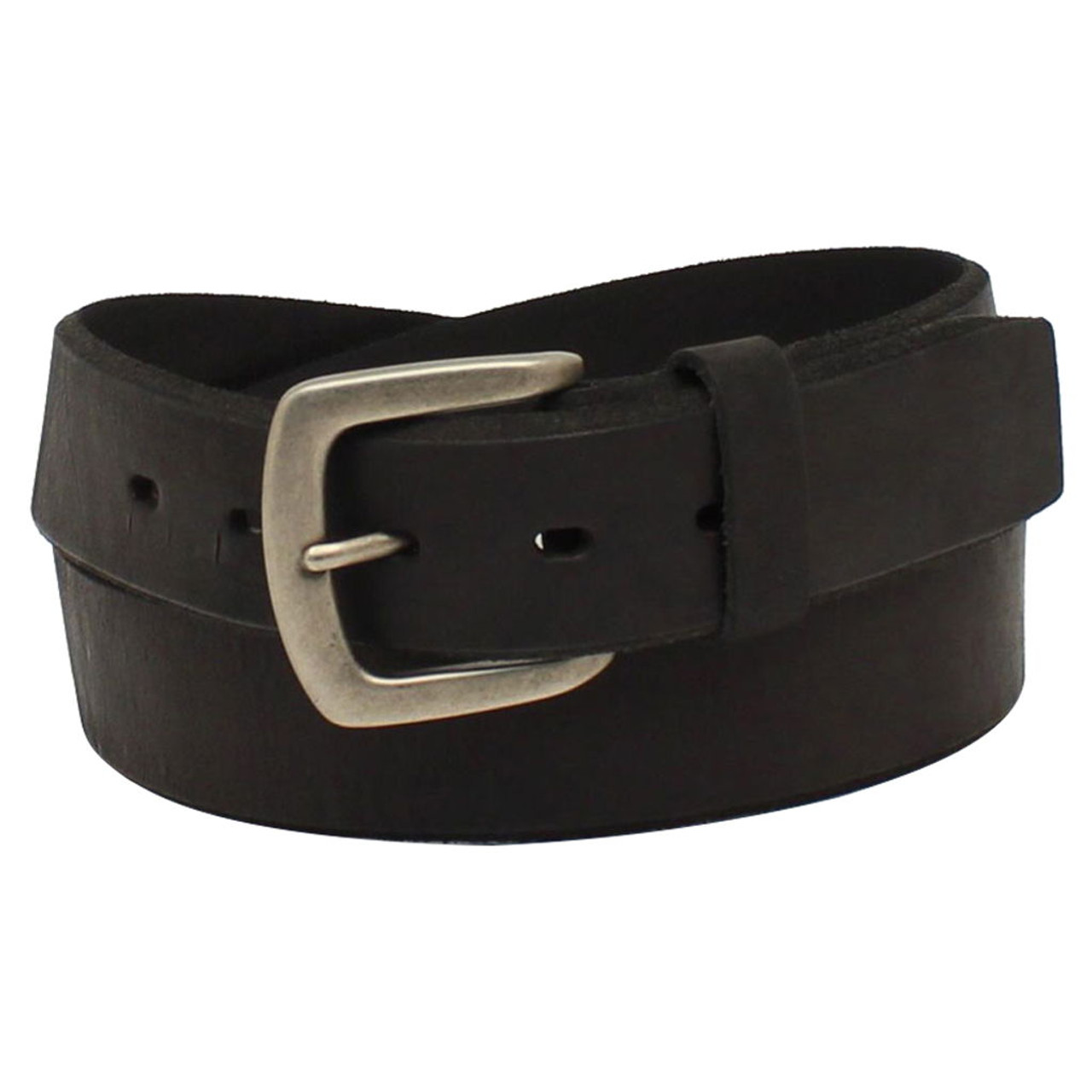 Men's Gray Leather Belt - Monogrammed Silver Buckle