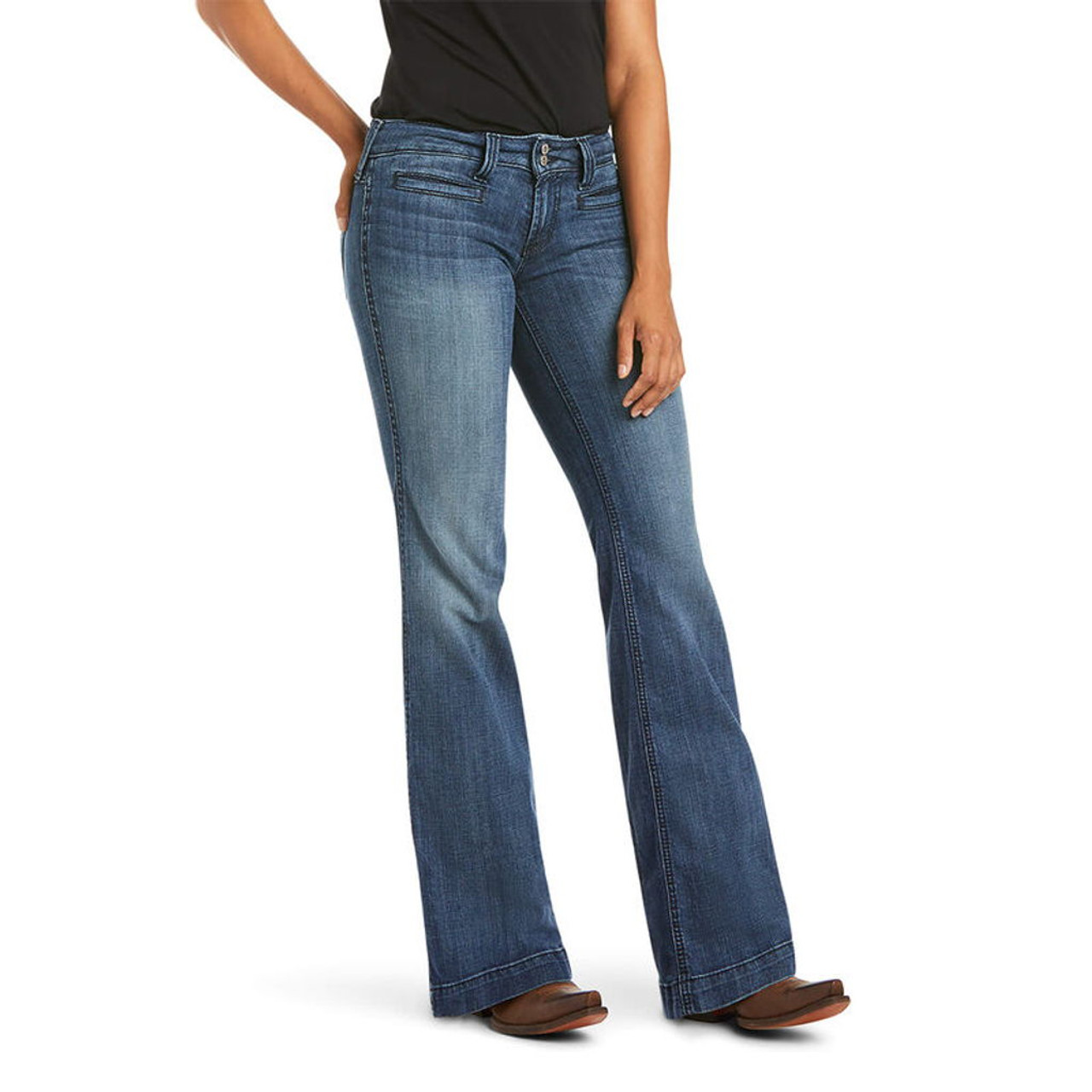 10033490 Ariat Women's Mid Rise Trouser Leah 3D Wide Leg Jean | The Wire  Horse