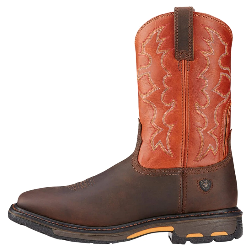 Ariat Workhog SQ Toe ST - Stivali Da Lavoro Uomo Con Punta In Acciaio, Tecnologia ATS Max, Colore Terra Oscura