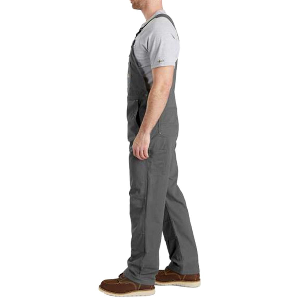 Carhartt Men's Rugged Flex Relaxed Fit Canvas Bib Overall - Gravel