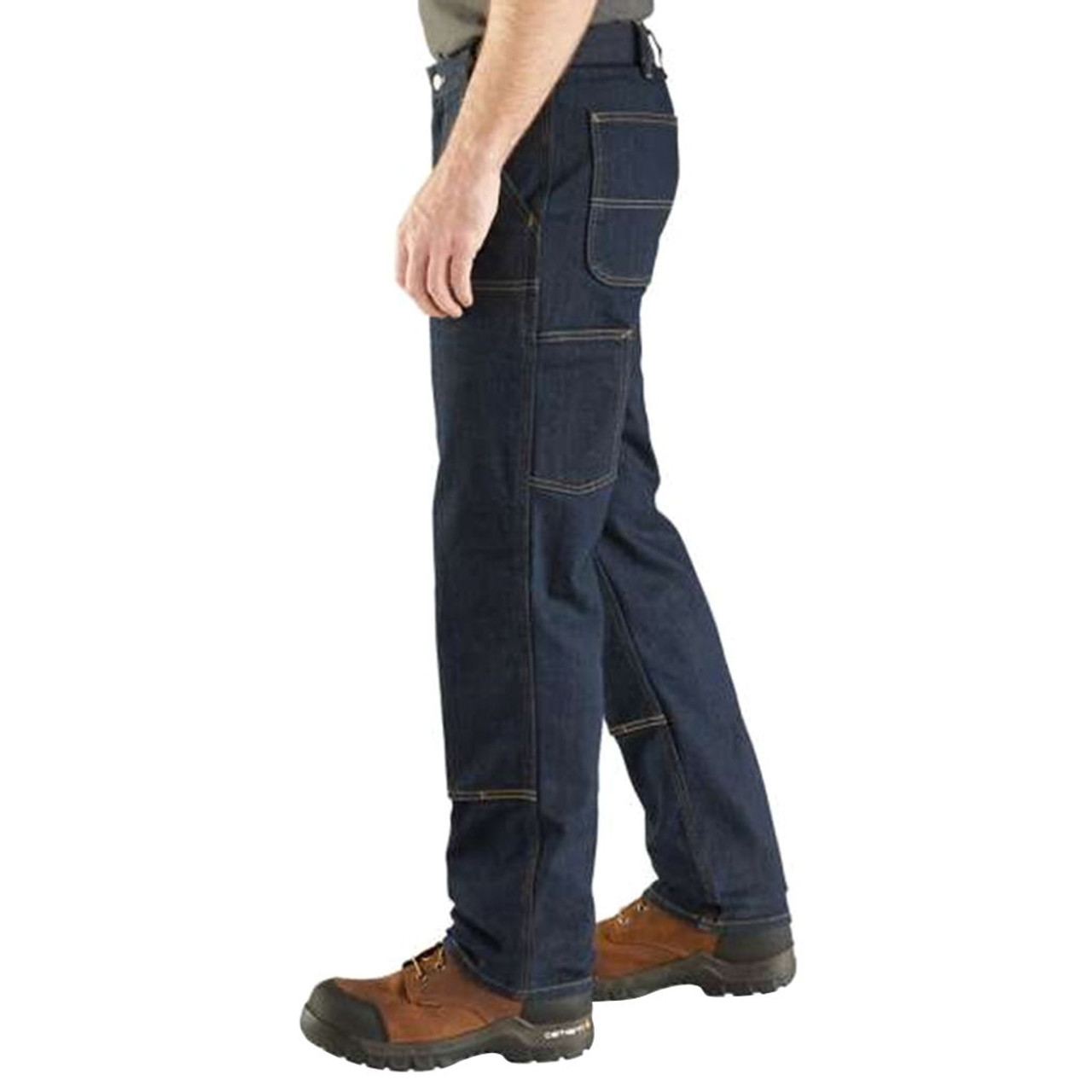 Carhartt Pants Mens 34 x 30 Blue Denim 5-Pocket Relaxed Fit Medium