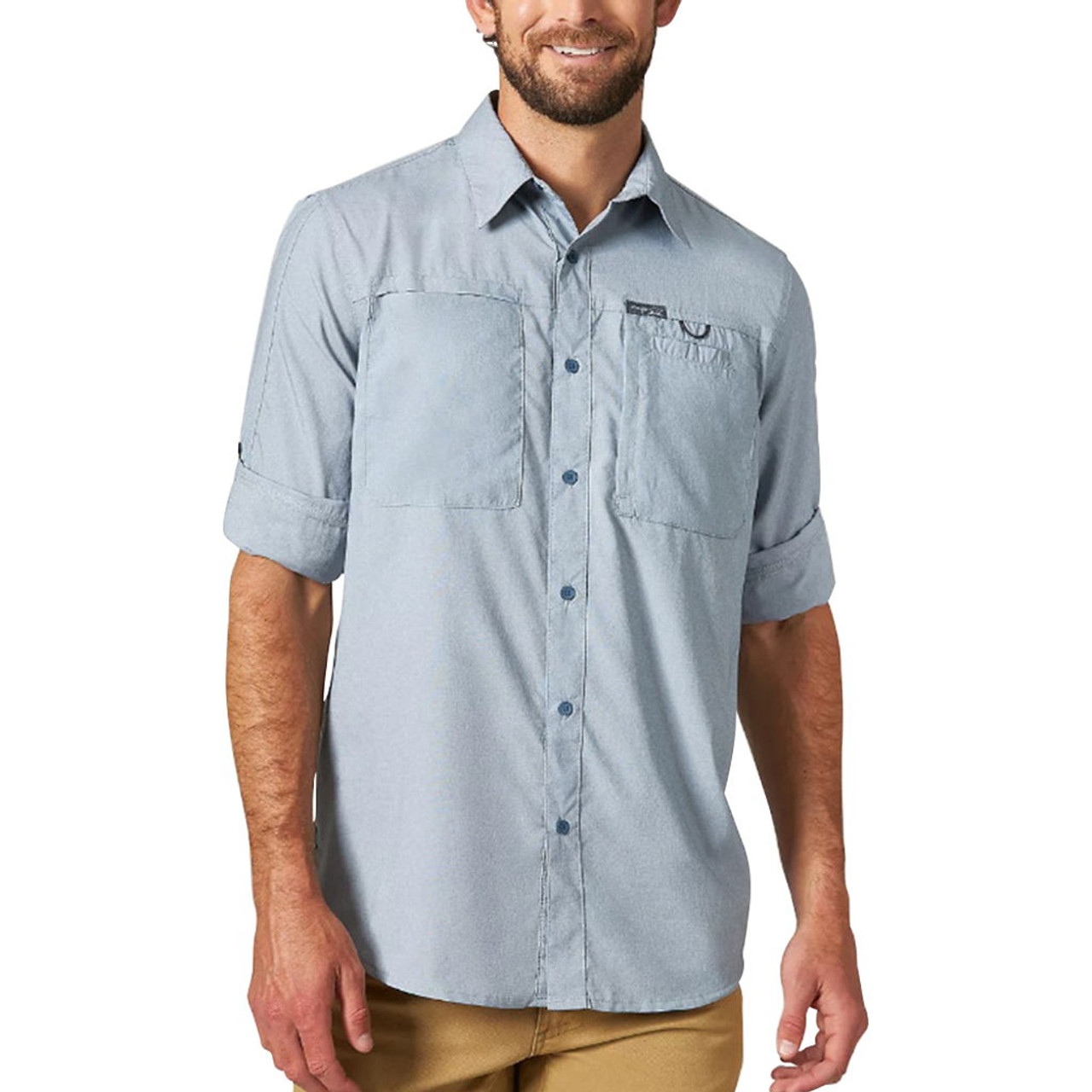 Wrangler Men's ATG Long Sleeve Hike To Fish Utility Shirt