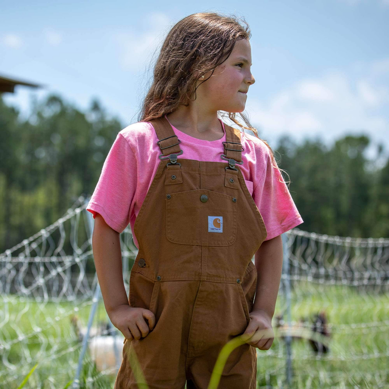 Carhartt Boys Duck Washed Bib Overall - Brown