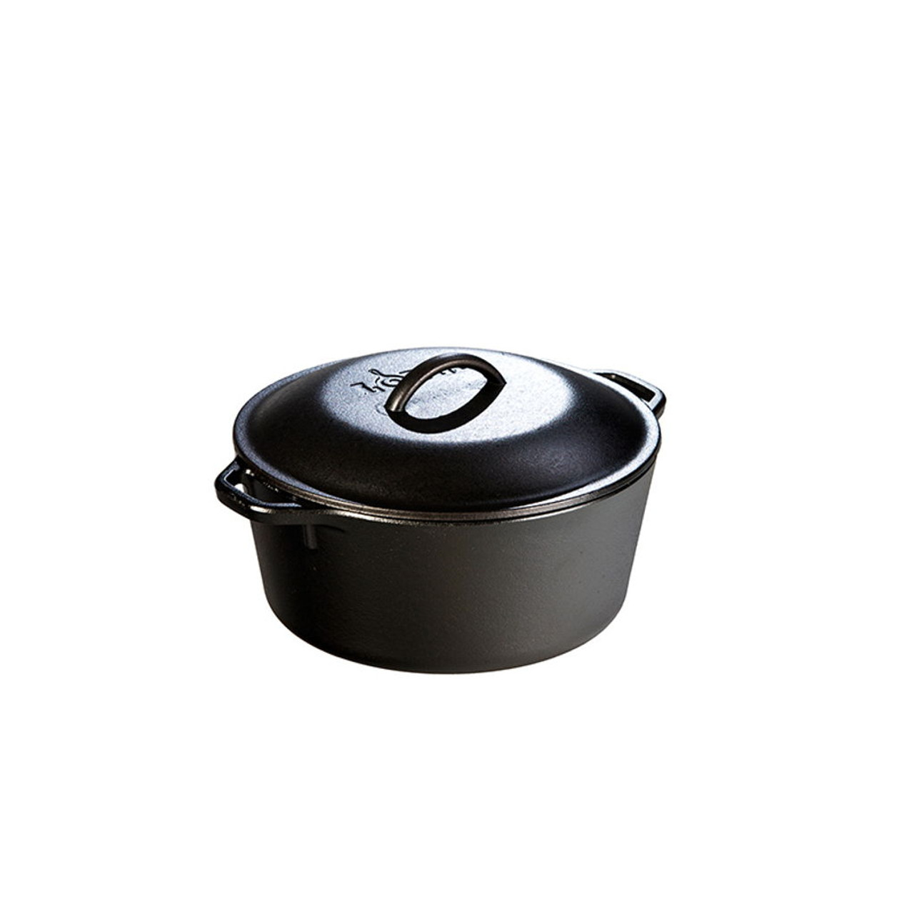 Lodge 6-Quart Cast Iron Camp Dutch Oven, Black