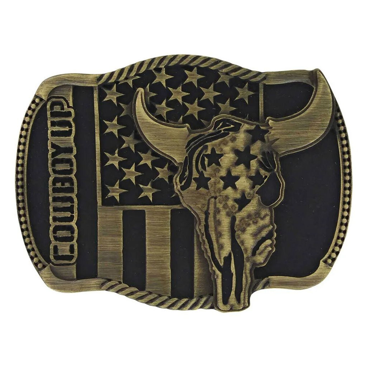 Cowboy up shop belt buckles