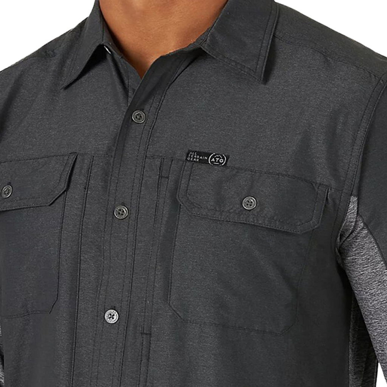 Wrangler ATG Men's Long Sleeve Mix Material Shirt