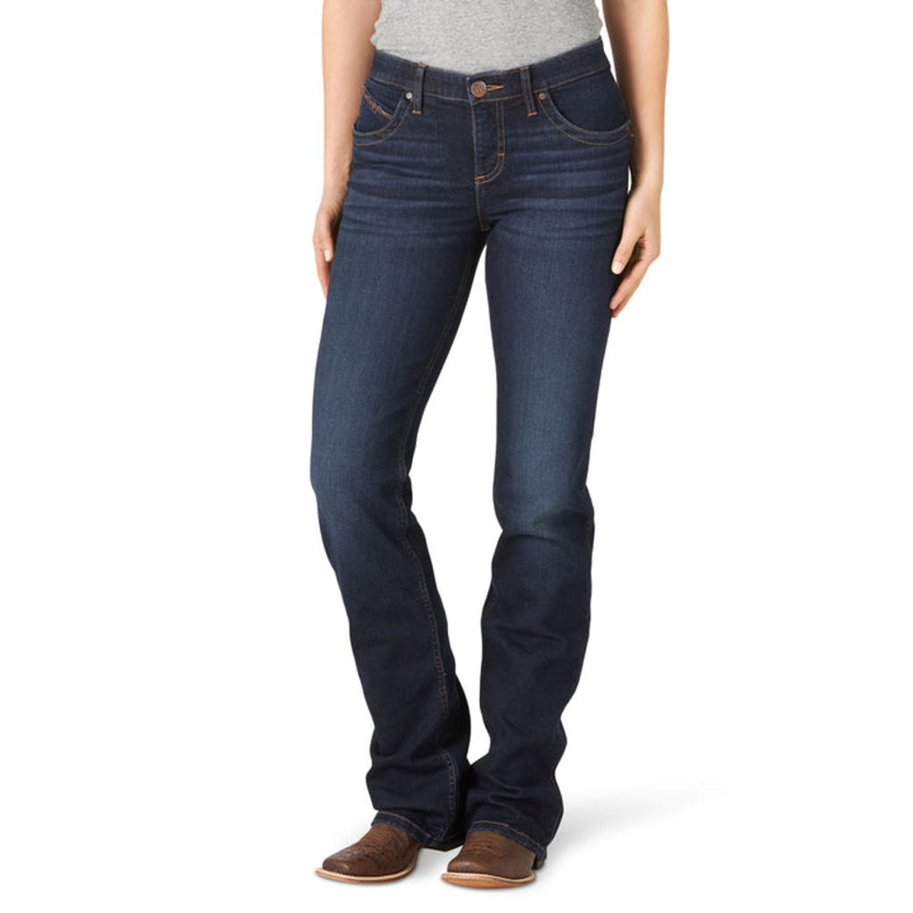 Wrangler Women's Q Baby Mid Rise Cut Ultimate Riding Jean, Boot S 並行輸入品