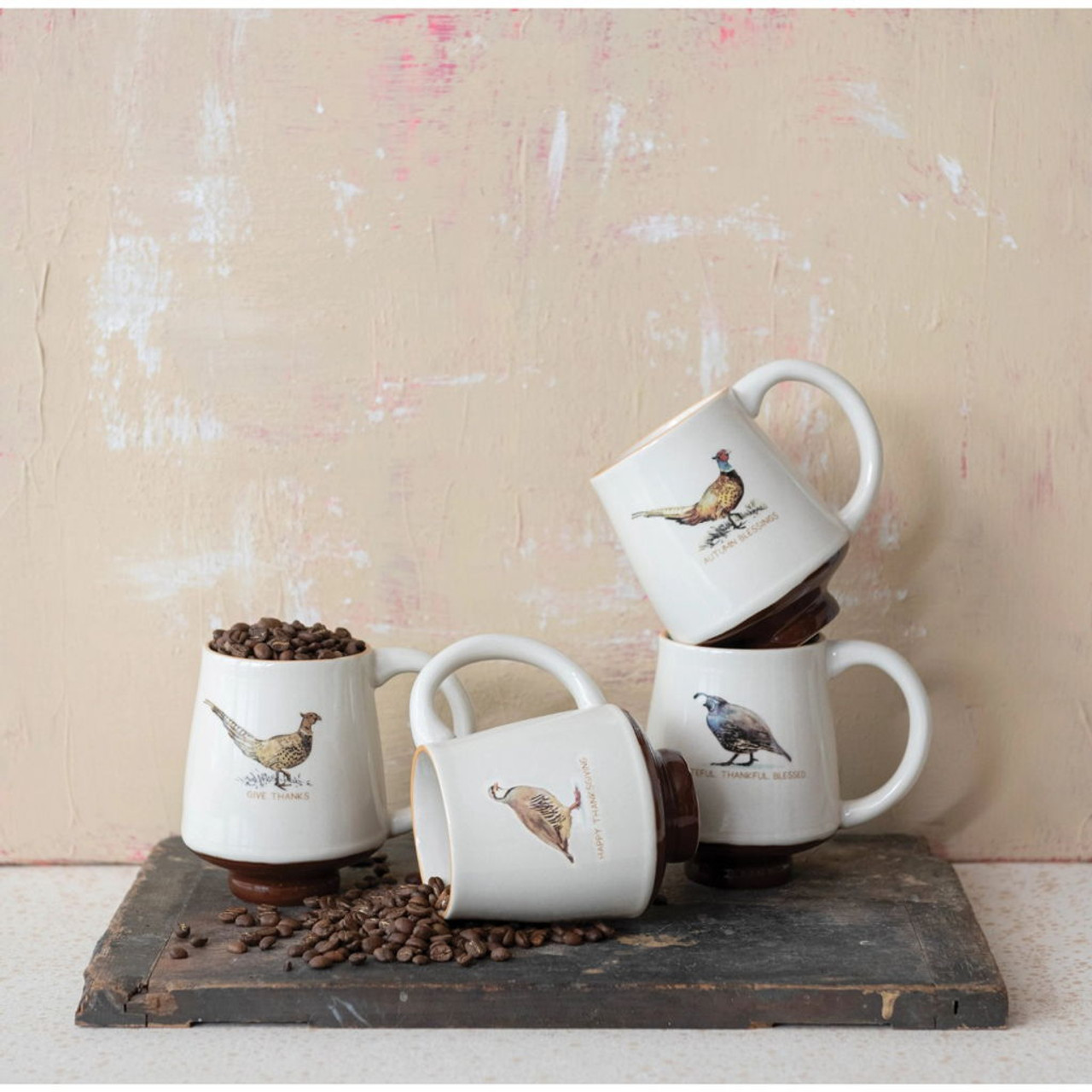 Creative Co-op - Stoneware Mug with Tea Bag Holder