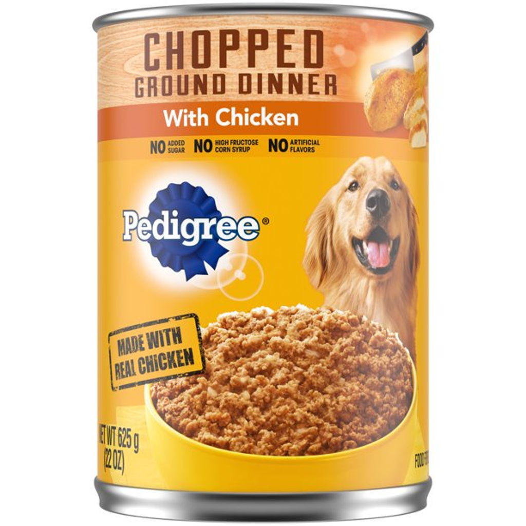 Pedigree Chopped Ground Dinner with Chicken Adult Wet Dog Food 22 oz