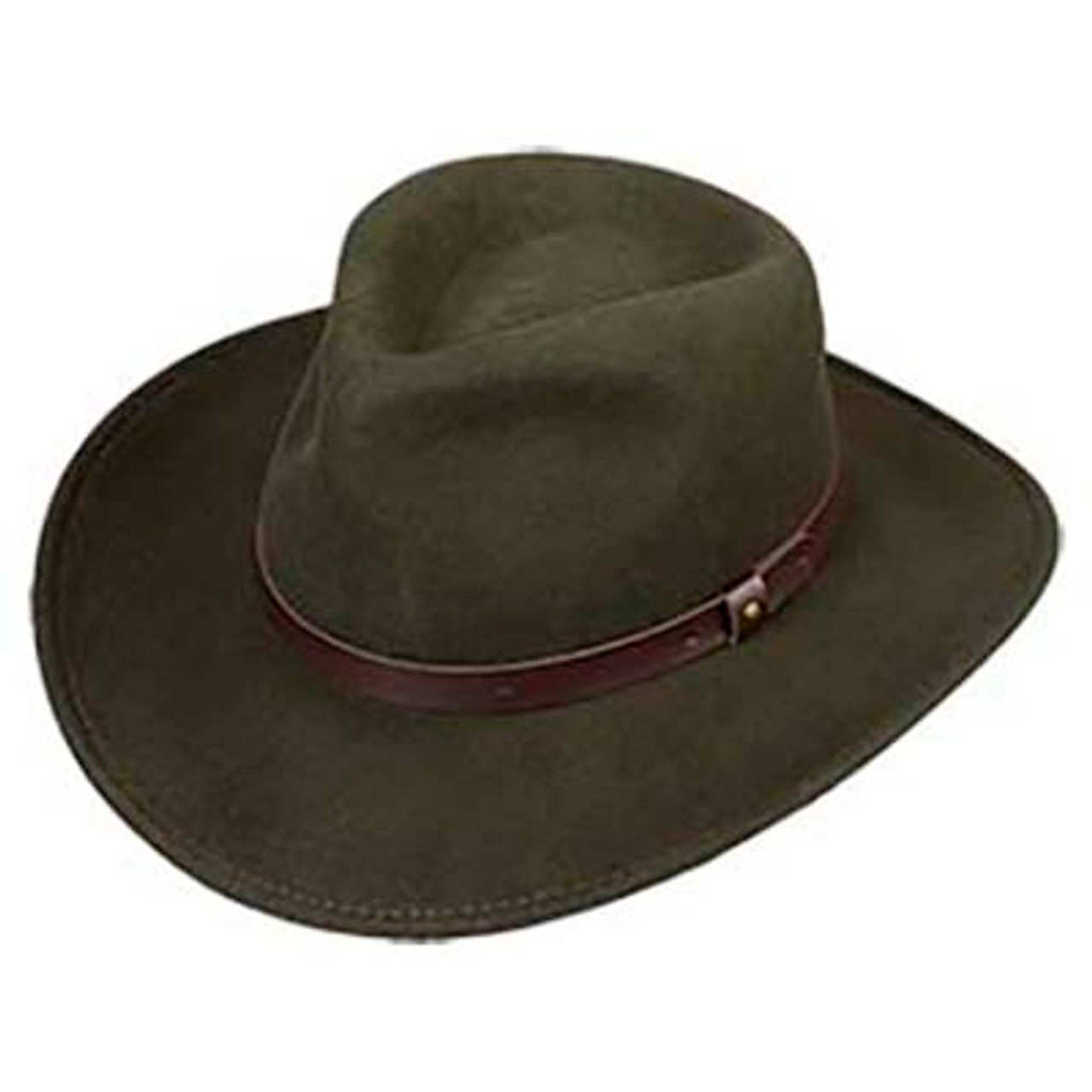 Broner Loden Felt Outback Leather-like Band Hat