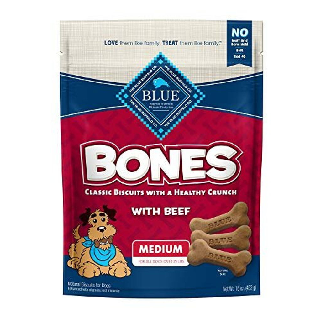 Blue Buffalo Classic Bone With Beef Medium Dog Biscuits 16 oz