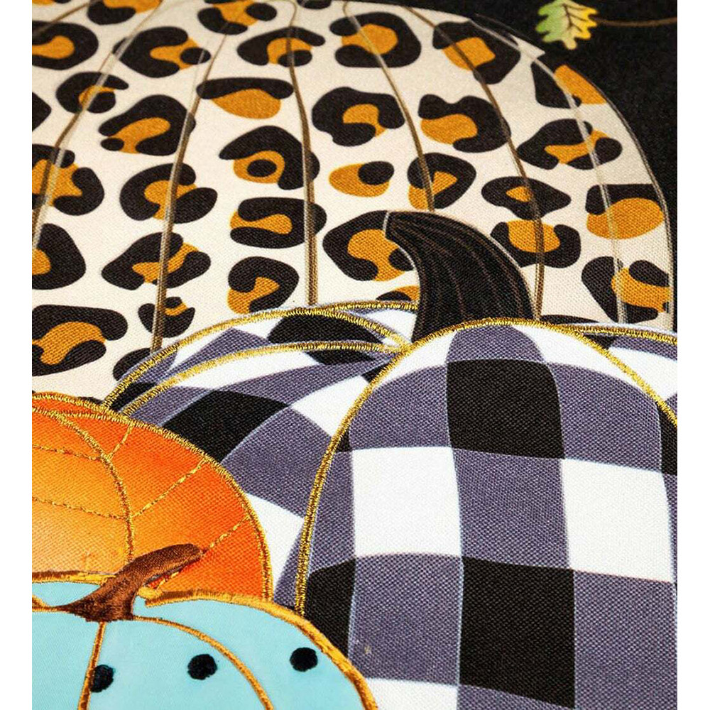 Evergreen Enterprises Mixed Print Pumpkins House Linen Flag - Thumbnail 3