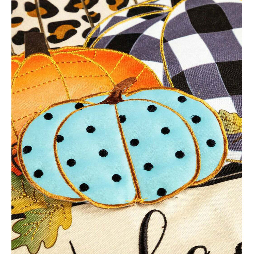 Evergreen Enterprises Mixed Print Pumpkins House Linen Flag - Thumbnail 2
