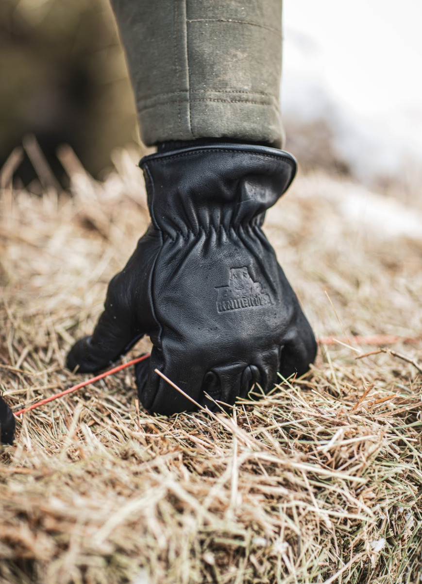 Bear Knuckles Fleece-Lined Water Resistant Black Cowhide Driver Gloves