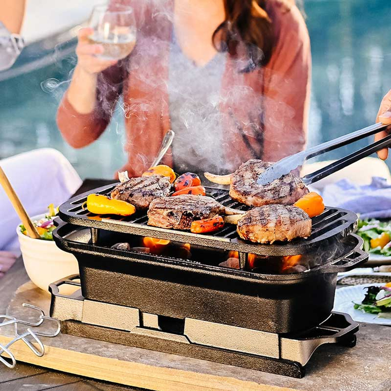 Lodge Sportsman's Pro Hibachi-Style Cast Iron Grill 75536384009