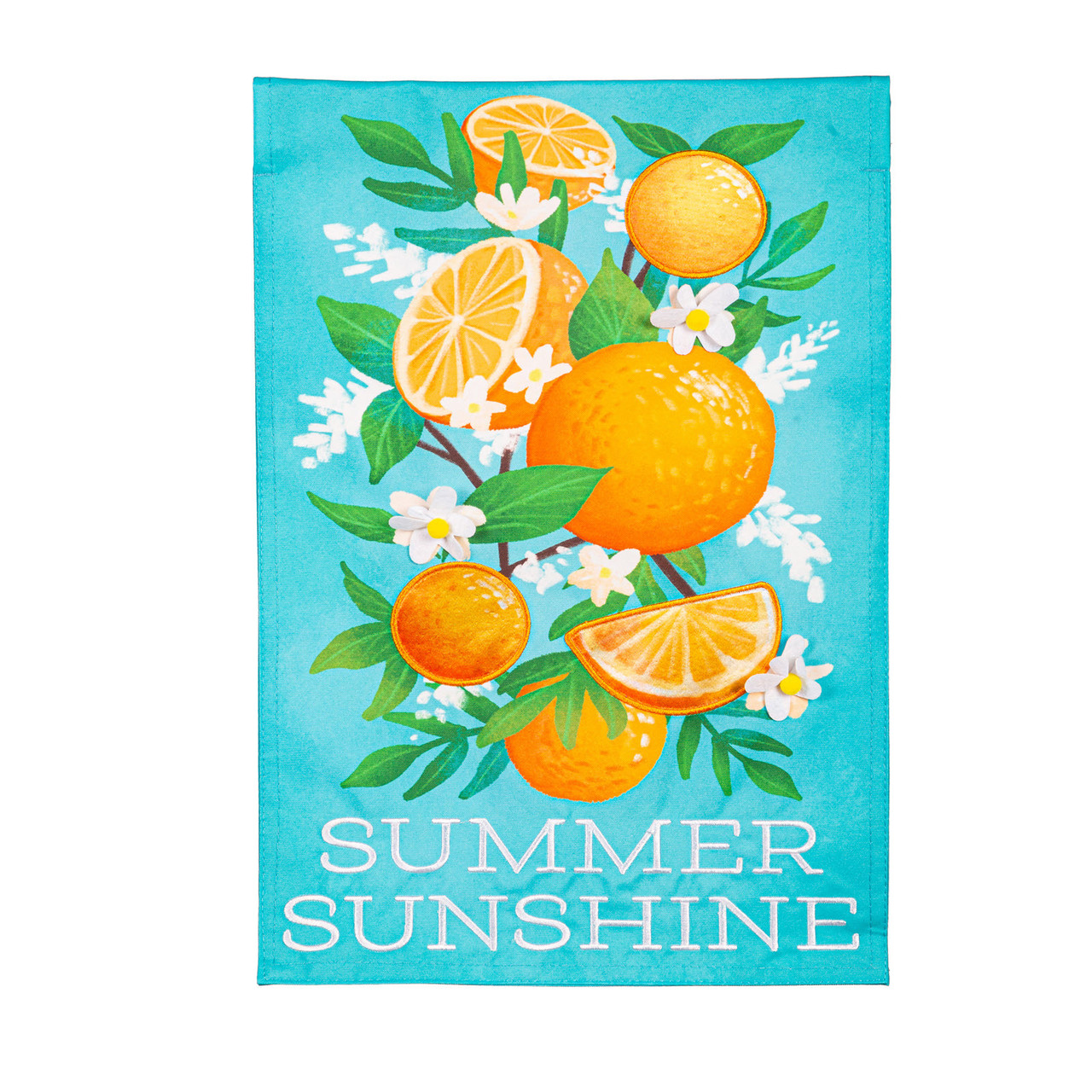 Evergreen Enterprises Summer Sunshine Linen Garden Flag - Blue