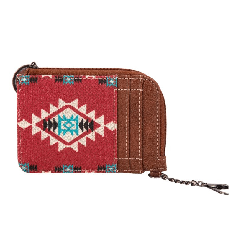 Wrangler Women's Southwestern Art Print Mini Zip Card Case wallet