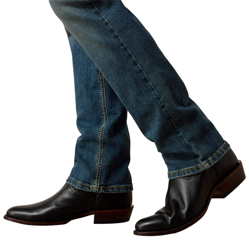 ETHANOL Men's Slim Stretch Motion Denim Jeans - Classic 5 Pocket, Black, Size 38