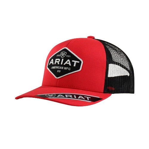 Ariat Herren-Cap Im Western-Style – Schwarz Mit Verstellbarem Snapback & Offset Patch