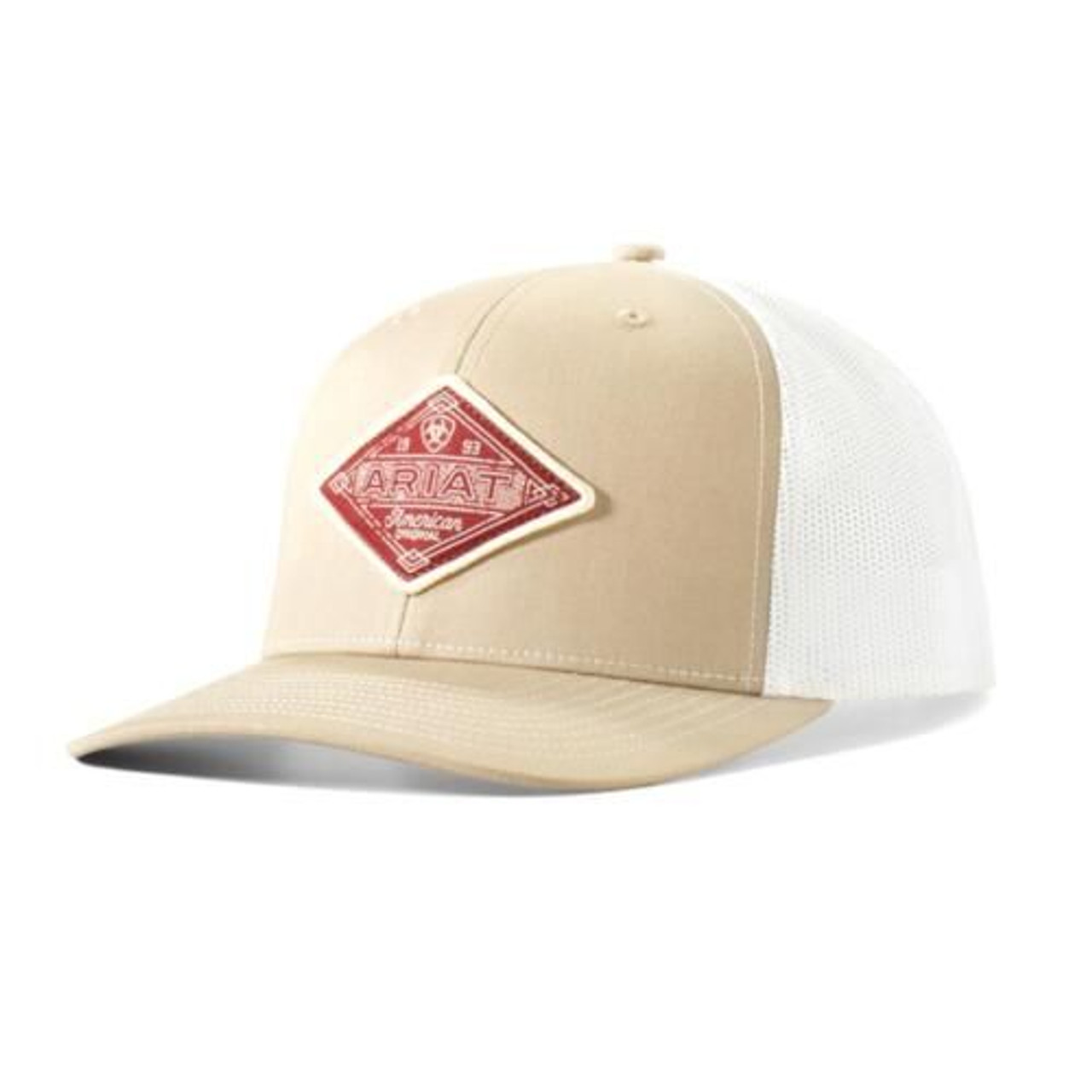 Ariat Men\'s Diamond Patch Baseball Cap Cream 