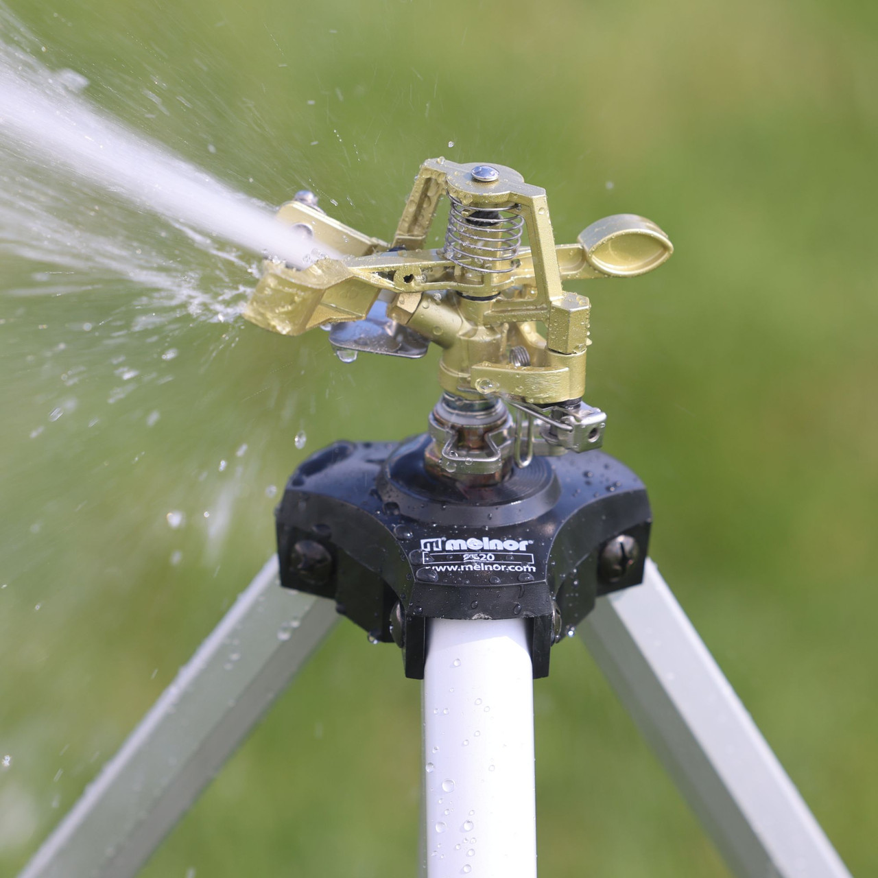 Irrigatore Pulsante In Metallo Melnor Con Treppiede Regolabile – Copertura Fino A 26 Metri Di Diametro - 3