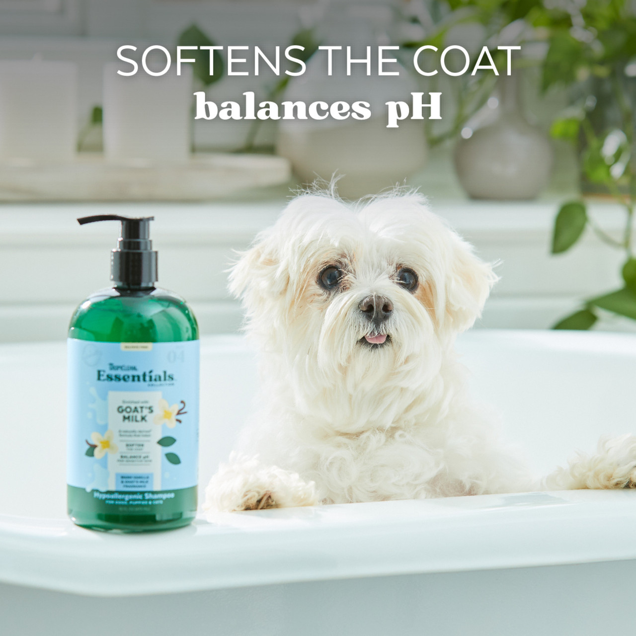 TropiClean Essentials Goat's Milk Hypoallergenic Shampoo for Dogs