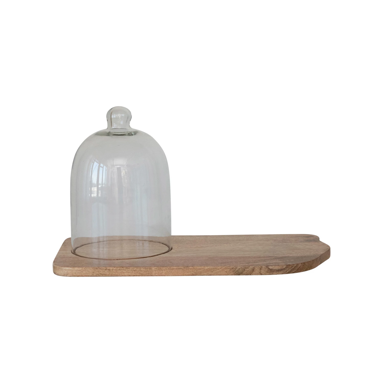 Creative Co-Op Sonoma Mango Wood Tray with Glass Cloche - Thumbnail 5
