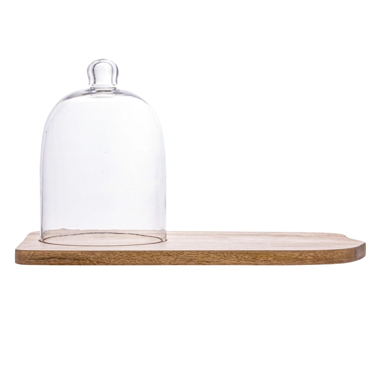Creative Co-Op Sonoma Mango Wood Tray with Glass Cloche - Thumbnail 3