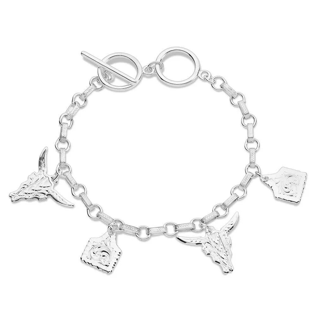 ●tow tow archive● hunta bracelet silver TBH52ABTB037SV Montana Silversmiths Silver Plated Country Charm Bracelet - 7/8