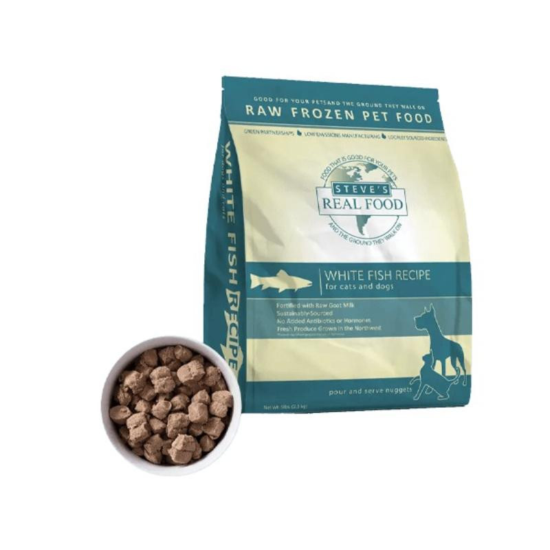 Steve's Real Food Frozen White Fish Nuggets Dog & Cat Food - 5 lb
