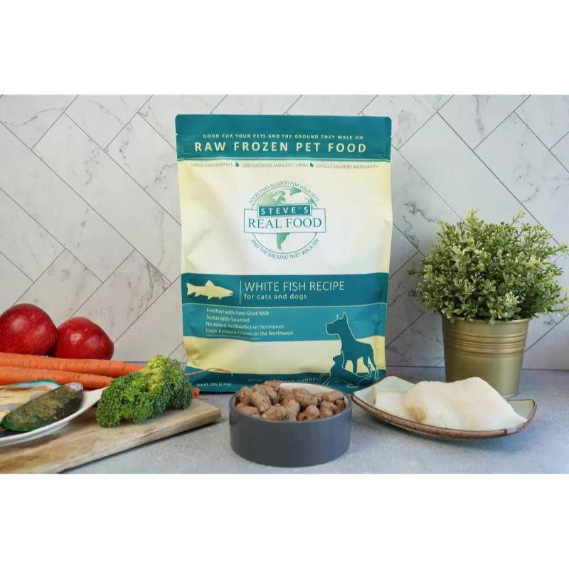 Steve's Real Food Frozen White Fish Nuggets Dog & Cat Food - 5 lb