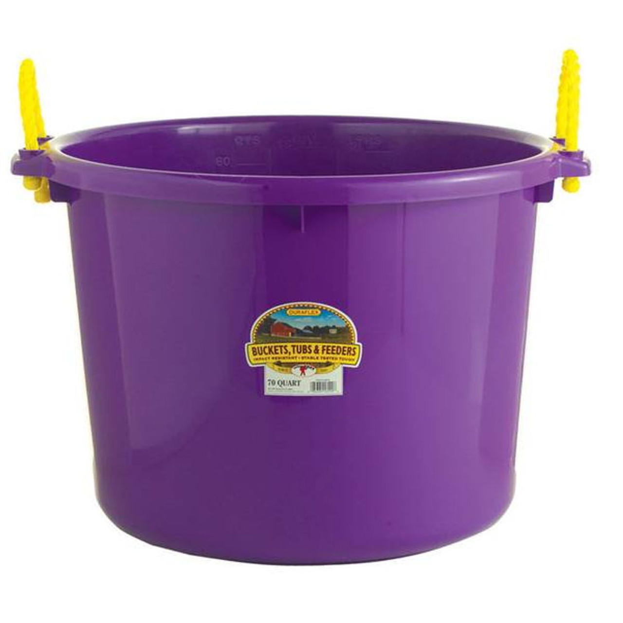 Little Giant 70 Quart Outdoor Polyethylene Muck Tub Multi Purpose Utility  Bucket with Handles, for Gardening and Farming, Hot Pink
