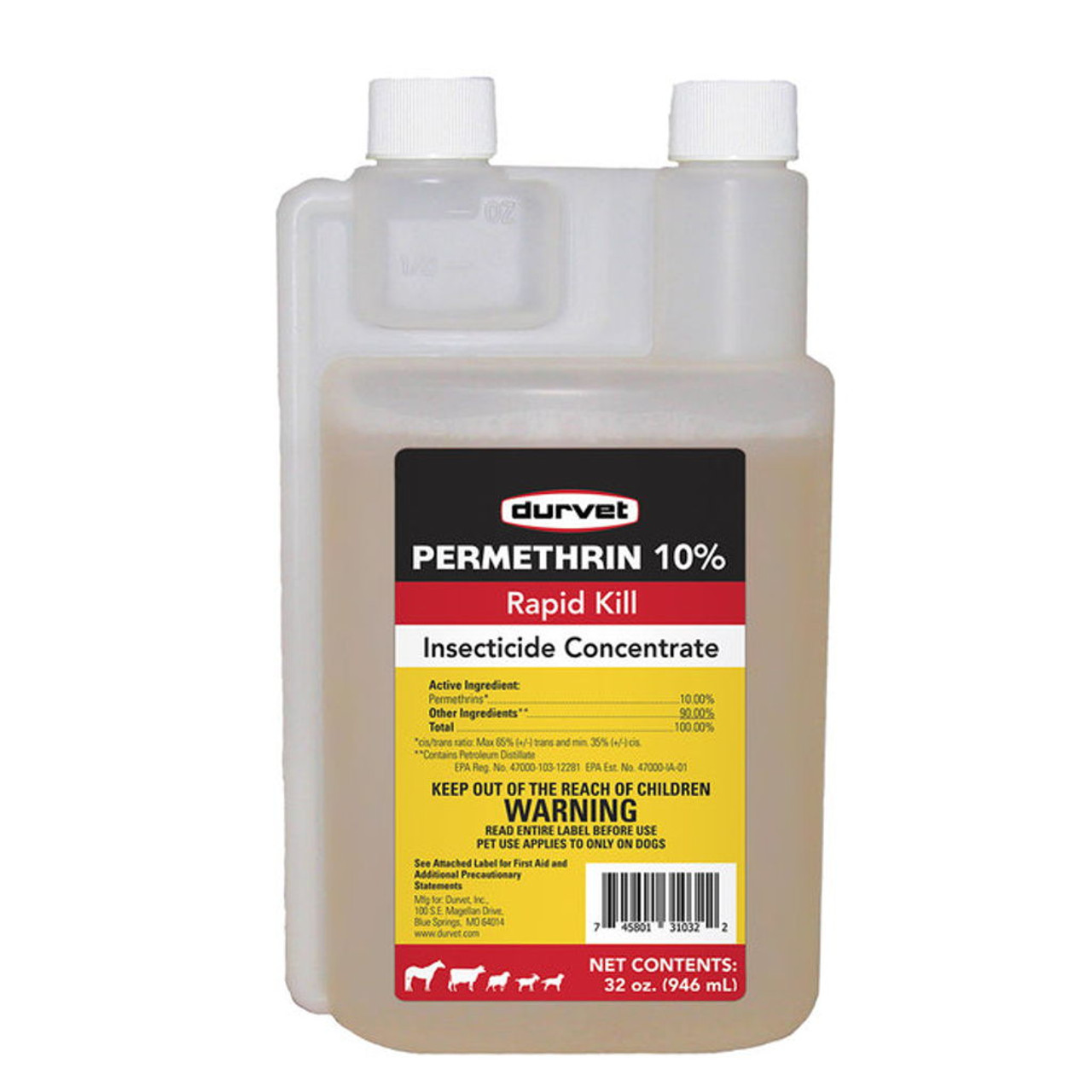 Durvet Permethrin 10% Insecticide Concentrate - 1qt